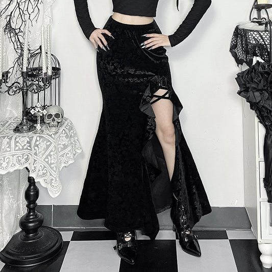 Fashion Slim Fit Irregular Slit Skirt Women