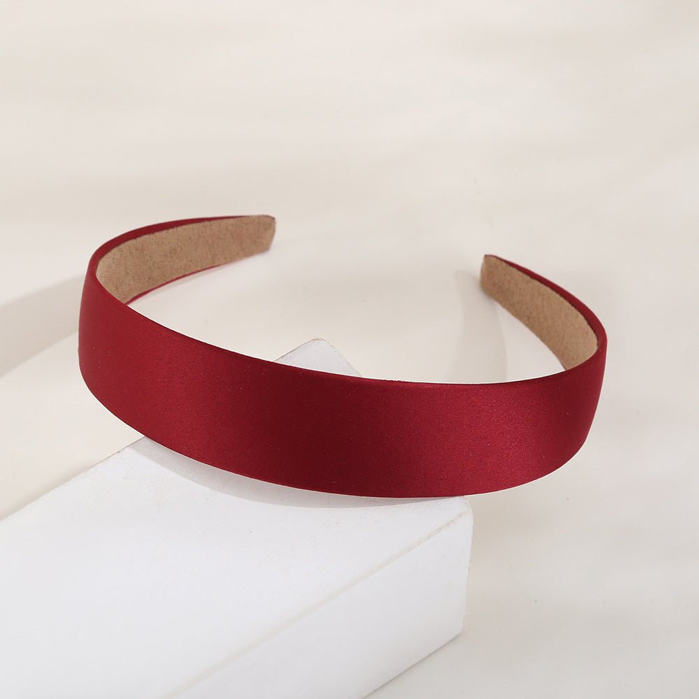 Color Elegant Headband Solid Color Baidu Headband Wide Fabric High Skull Top Headband