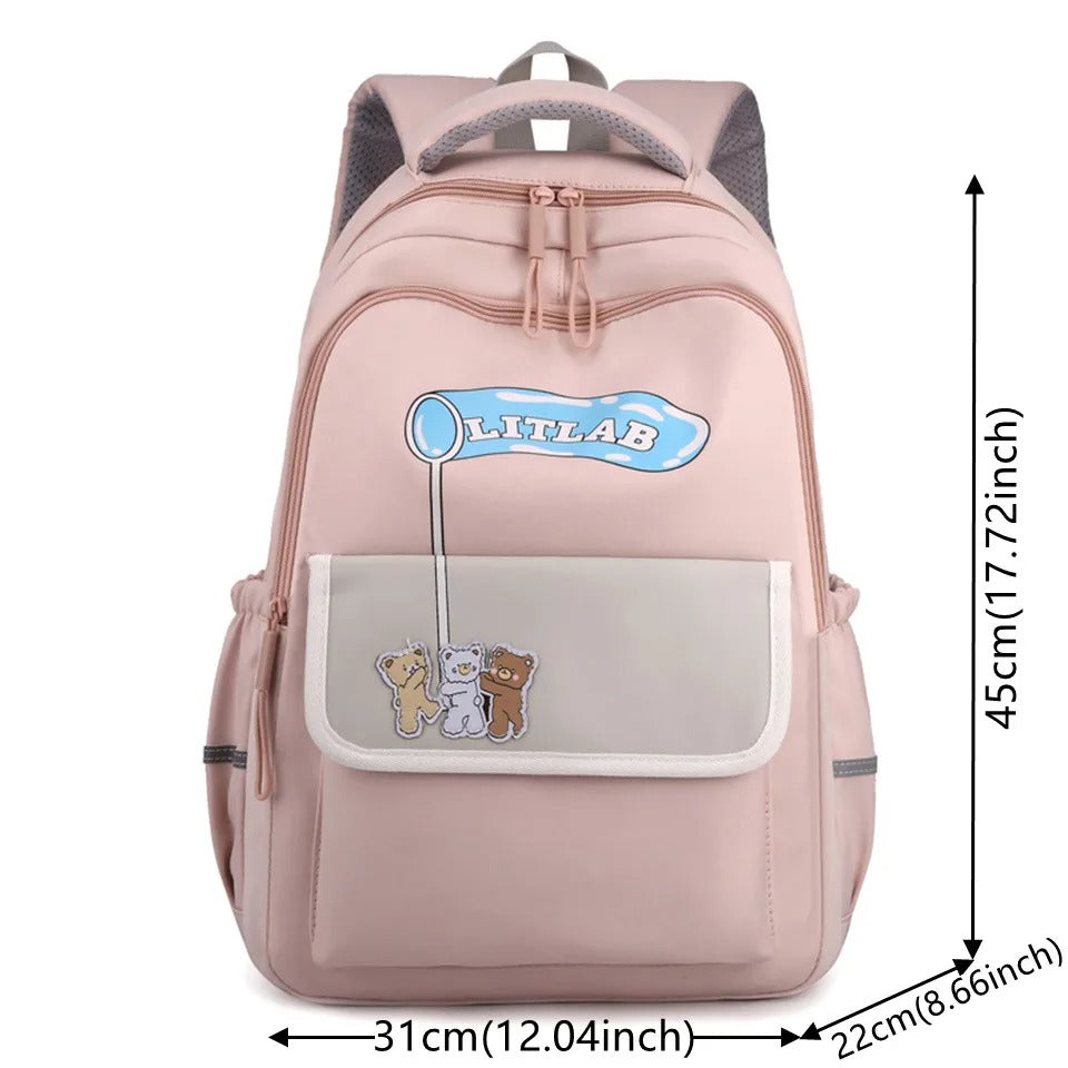 Letter Cute Schoolbag Women's Color Contrast Patchwork Backpack