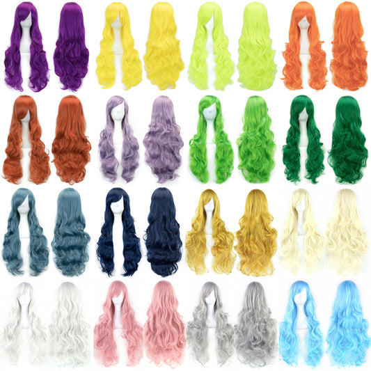 Pure Color All-matching COS Long Curly High-temperature Fiber Wig
