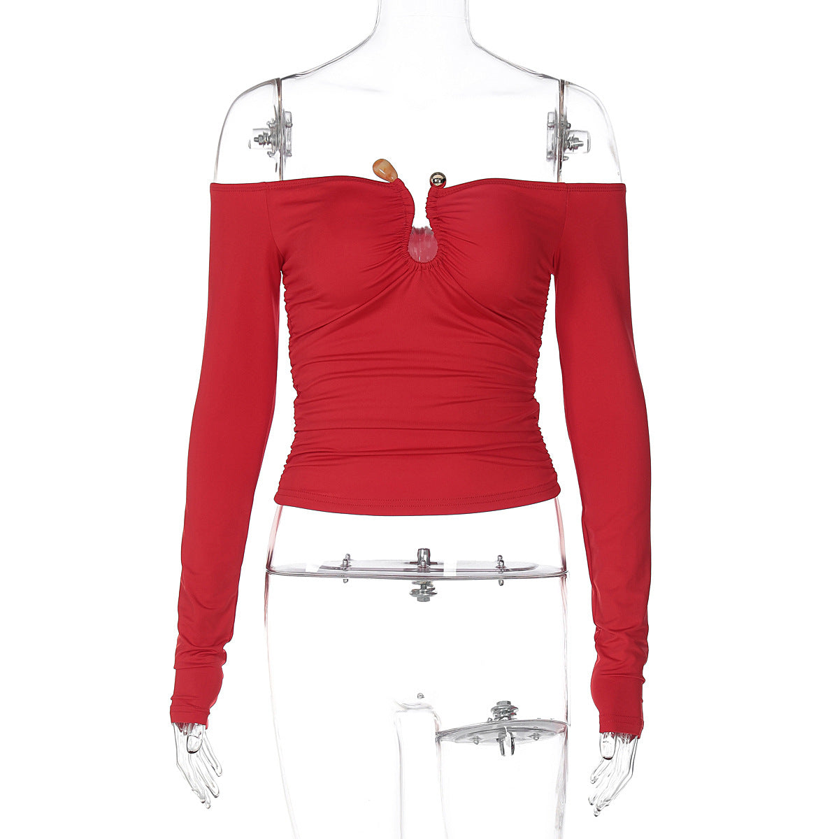 Women's Solid Color Loose Fit Long Sleeve Tube Top