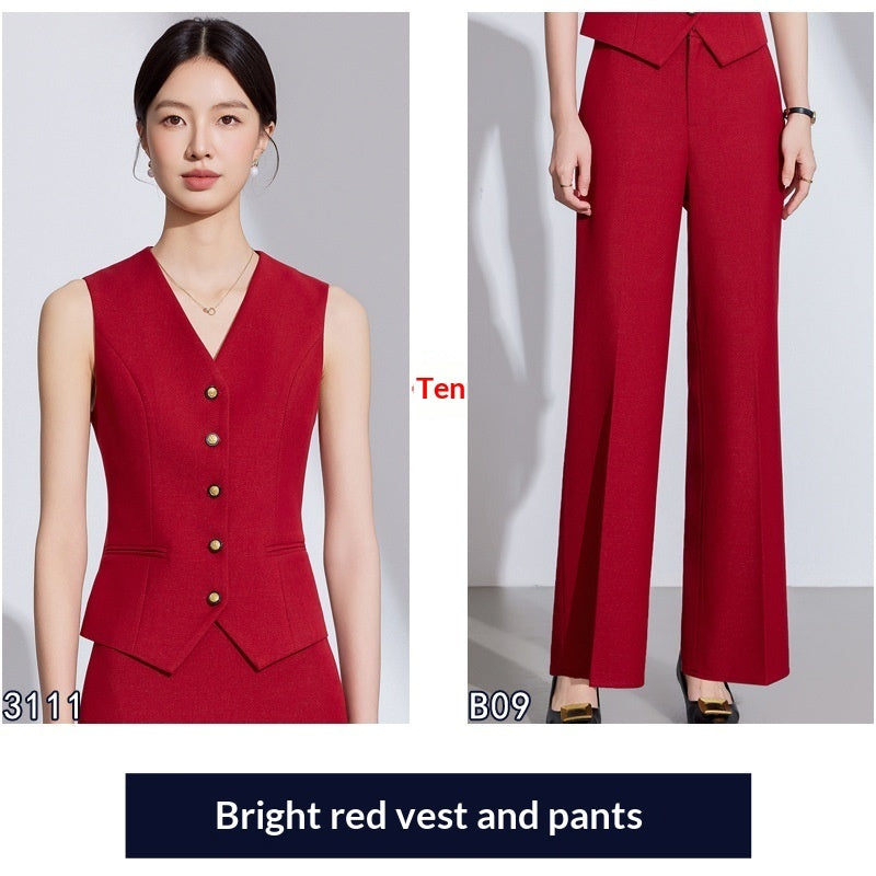 Sleeveless Vest Set With Wide-leg Pants