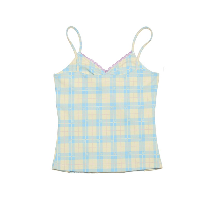 Scarf And Lace Patchwork Suspender Vest