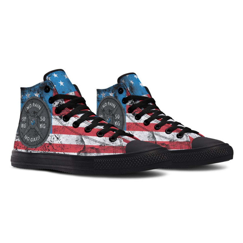 Men's And Women's Fashion Color Printing High-top Canvas Shoes