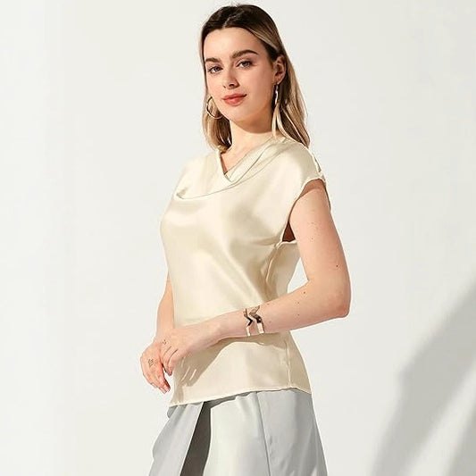New Womens Slim-fit, Solid-color Casual Short-sleeve T-shirt With Batwing Sleeves