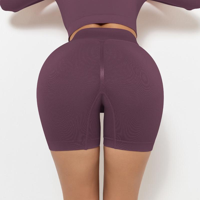 Korte tætsiddende yogashorts med høj talje til kvinder