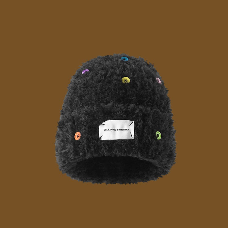 Women's Winter Button Versatile Wool Hat
