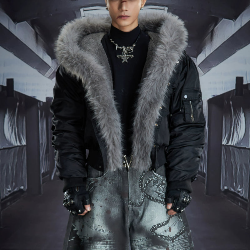 Embroidered Fleece Cotton-Padded Jacket Short-Style Outerwear