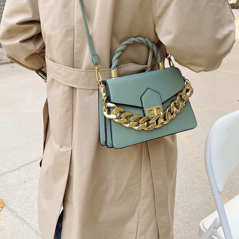 Fall Winter Fashion Crossbody Bag Twisted Chain Women's Bag Handbag Simple Texture Shoulder Messenger Bag