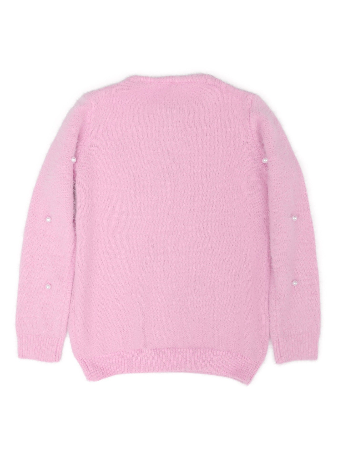 Knit Sweater With Pearl Elegant Women's