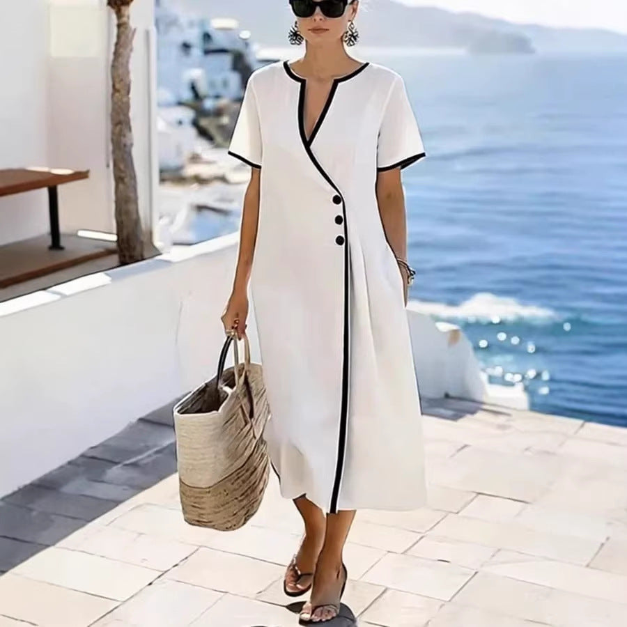 Mid-length New Linen-blend Midi Skirt