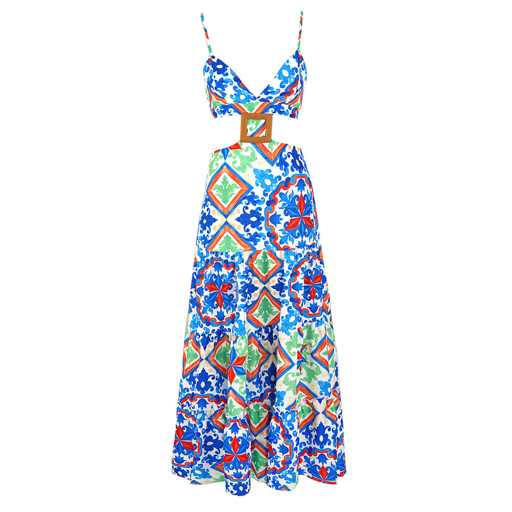 Women's Bohemian Style Hollow High Waist Backless Beach Skirt