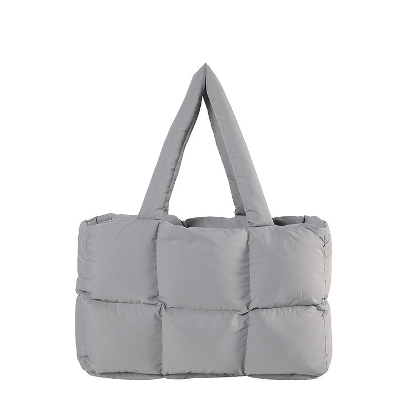 Large Capacity Soft Warm Puff Bag Shoulder Handbag