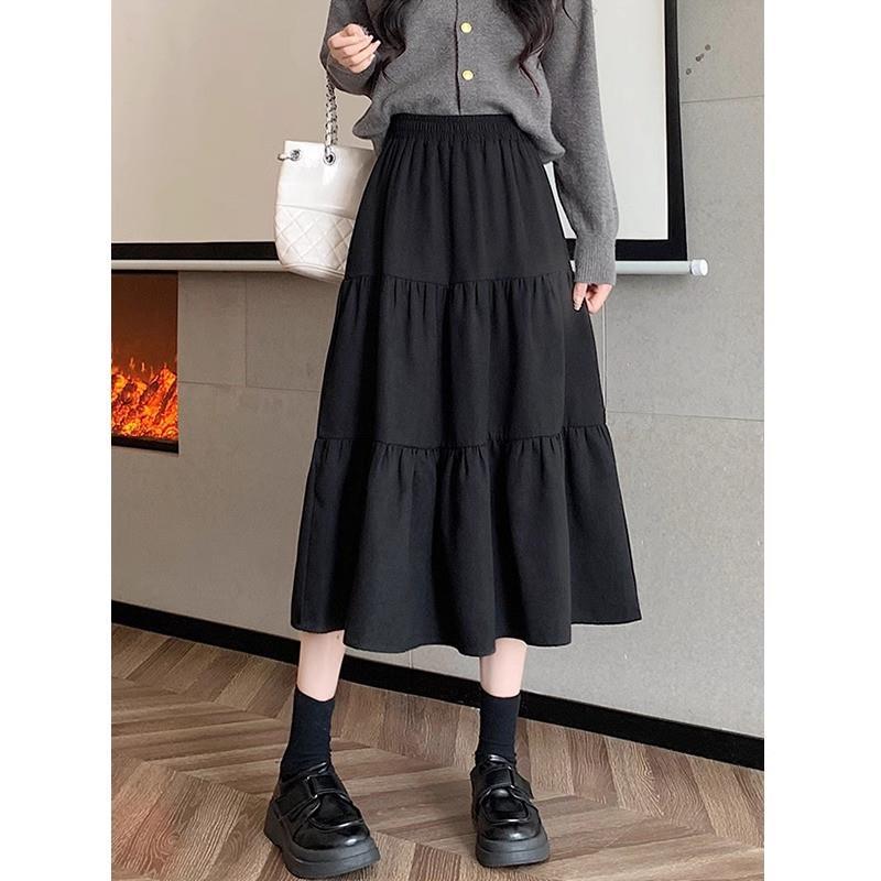 Women's High Waisted Versatile A-line Skirt With Large Hem