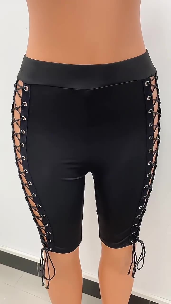 Women's Fashion Sports Casual Lace Up Shorts Five Pants