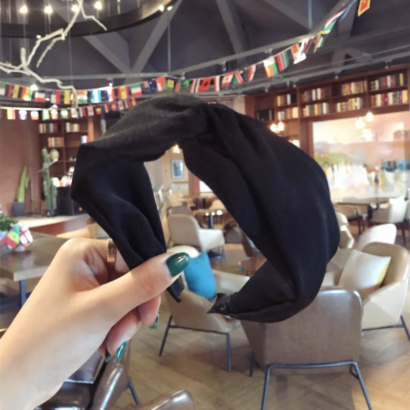 Celebrity Style Fabric Cross-knotted Headband Adult Wide-edged