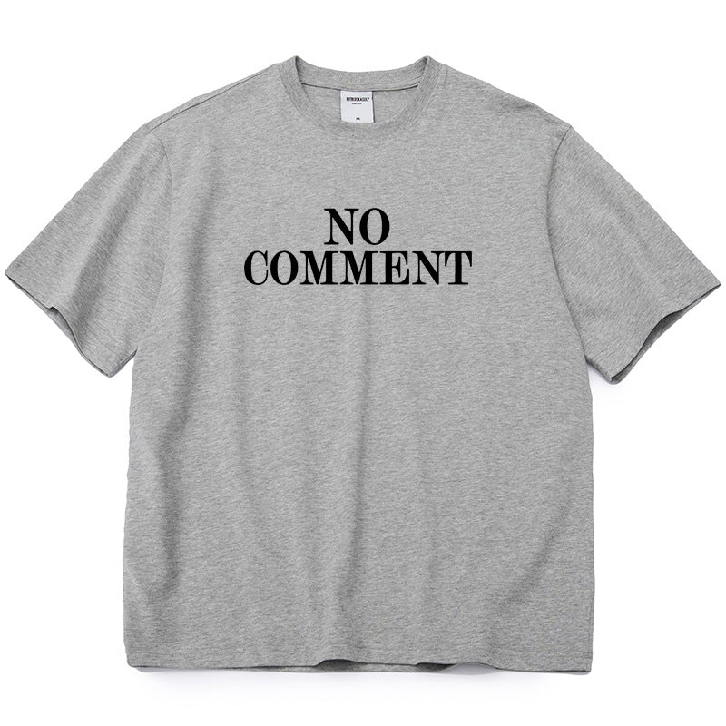 Gothic Style Printed Round Neck Loose T-shirt Short Sleeve