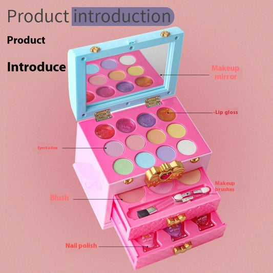 Children's Cosmetics Suit Girls' Cosmetics Pouch Toys Play House Portable Box Bags