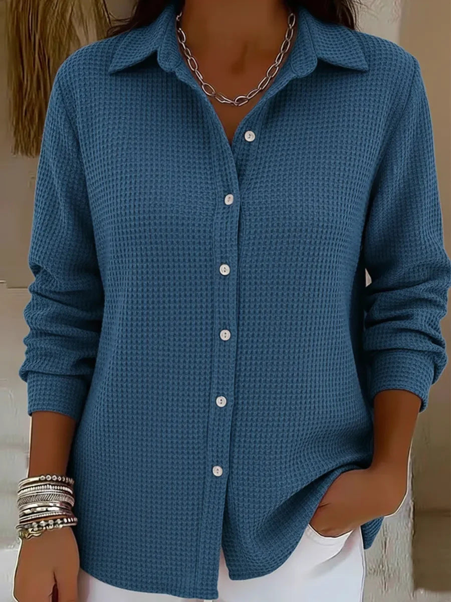 Button-front Knitted Cardigan With A Lapel Neckline