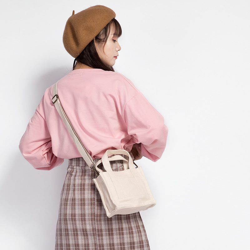 Women's Fashion One Shoulder Canvas Small Square Bag