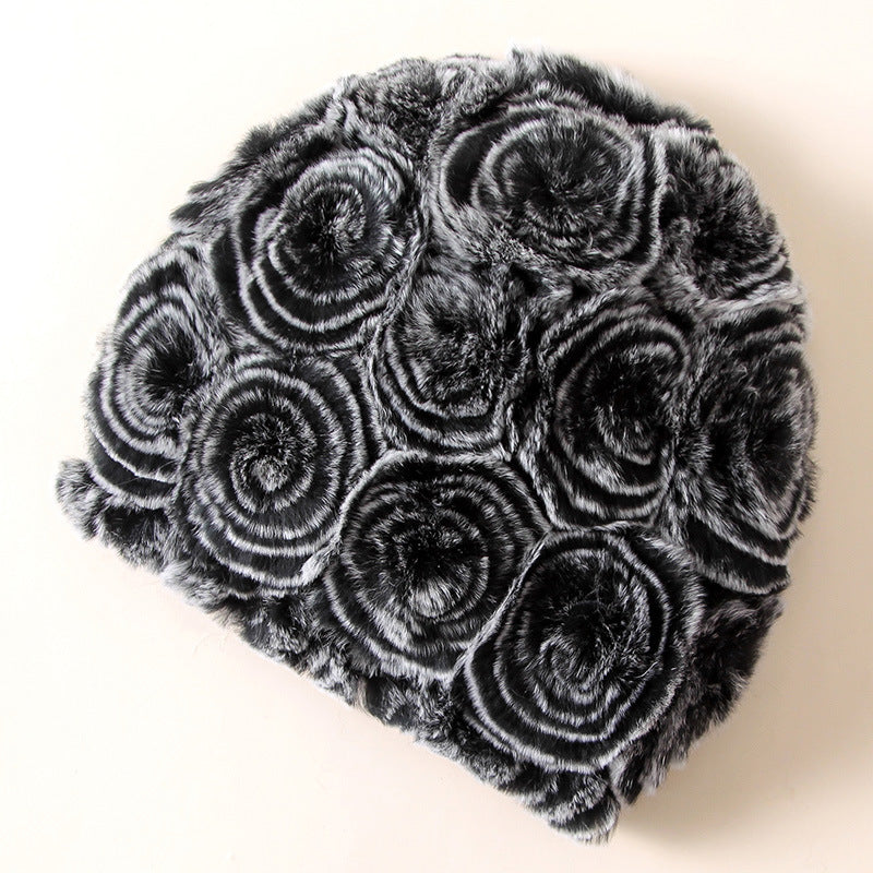 Ptah Hat Female Rex Rabbit Fur Warm Hat
