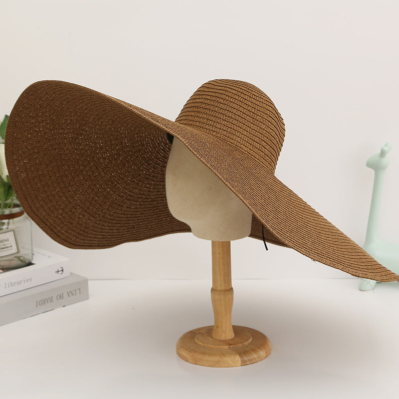 Women's Oversized Brim Foldable Sunscreen Straw Hat