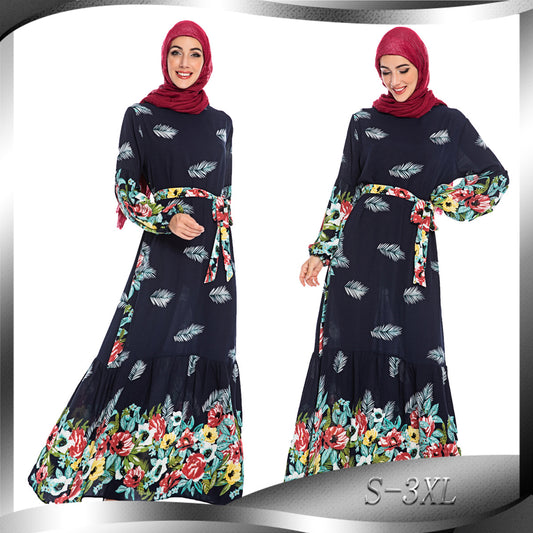 European And American Large Swing Loose Print Dress
