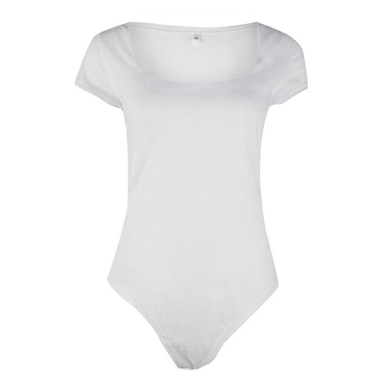Summer Fashion Slim Fit Solid Color Short Sleeve Jumpsuit