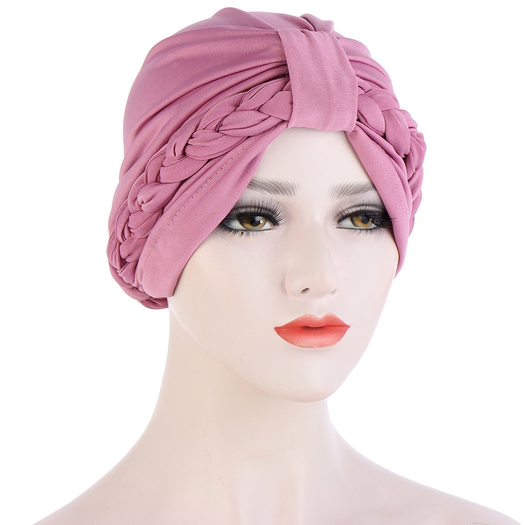New Multi-color Crystal Hemp Three-layer Turban Hat
