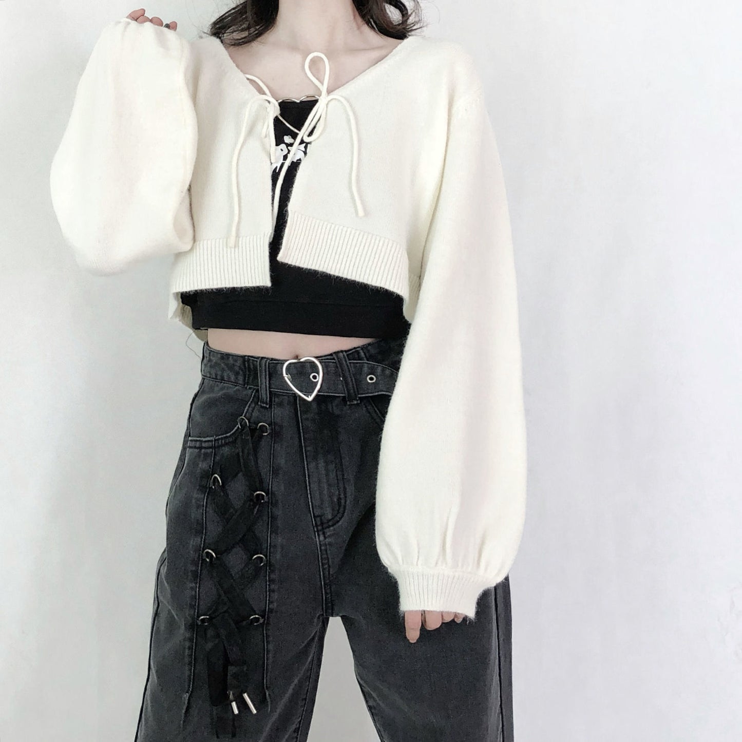 High-waisted Straight-leg Jeans For Schoolgirls Are Slim And Versatile With Loose Wide Legs