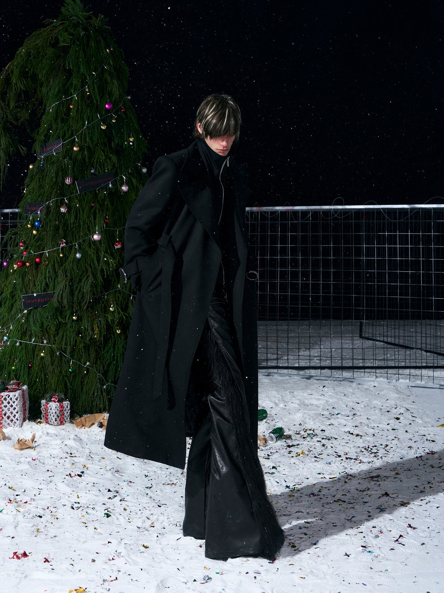 Mens Black Stand-Up Collar Quilted Thickened Faux Suede Wool Coat
