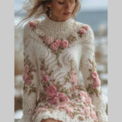 Womens Crew-neck Sweater New Autumnwinter Vintage Style