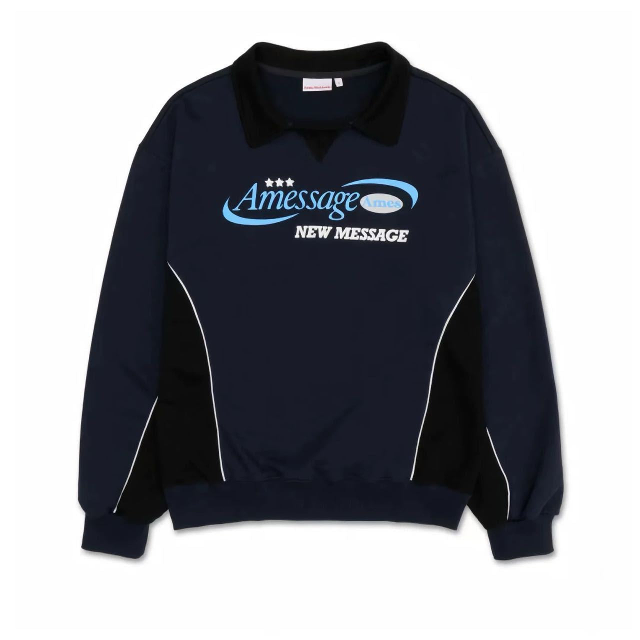 American Retro Jersey Stitching Lapel Couple Sweater Long Sleeve
