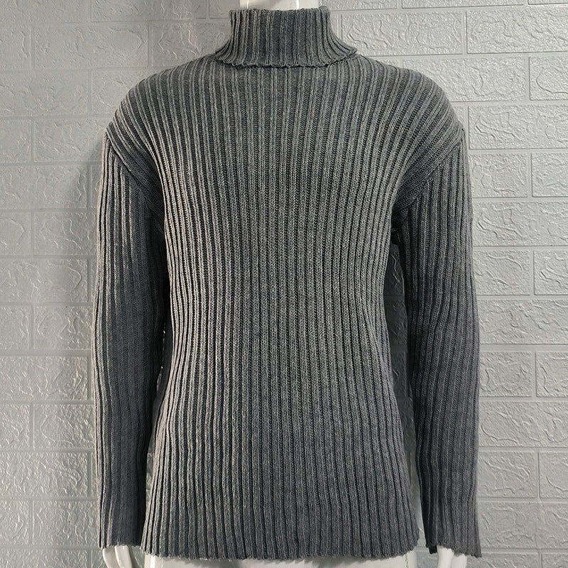 Men's Solid Color Slim Fit Knit Top Autumn And Winter New Sweater Fashion European And American Style