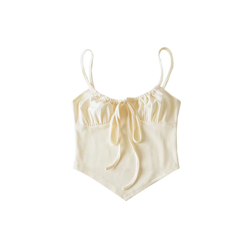Women's Retro Drawstring Camisole Triangle Hem