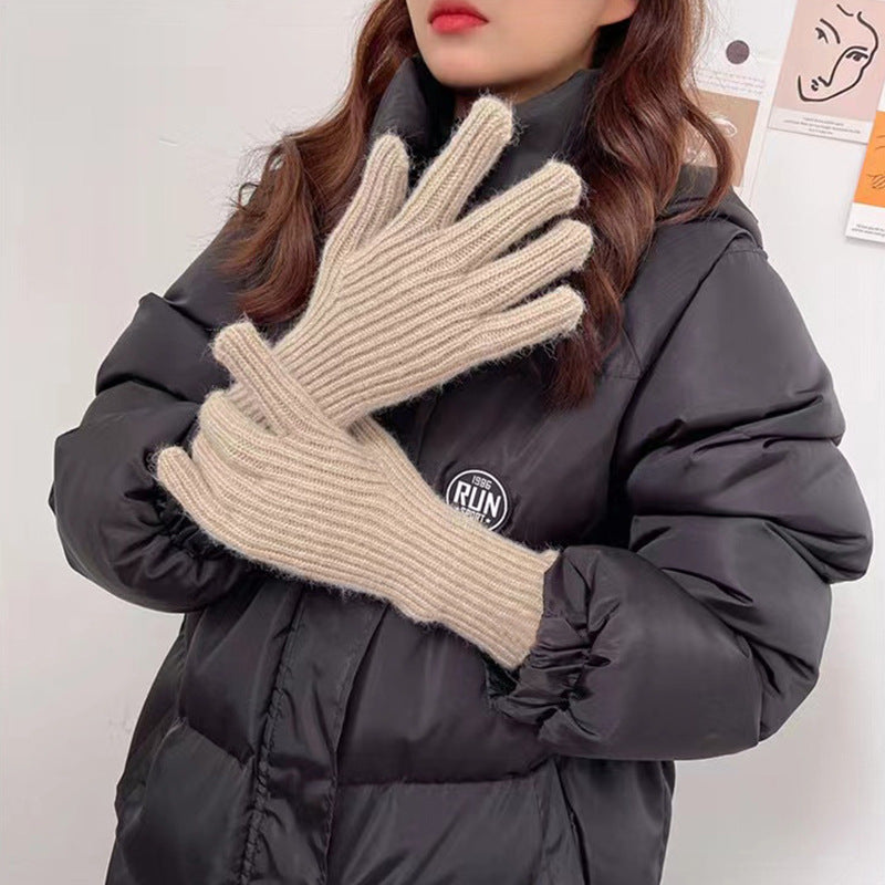 Women's Split-finger Wool Knitted Gloves