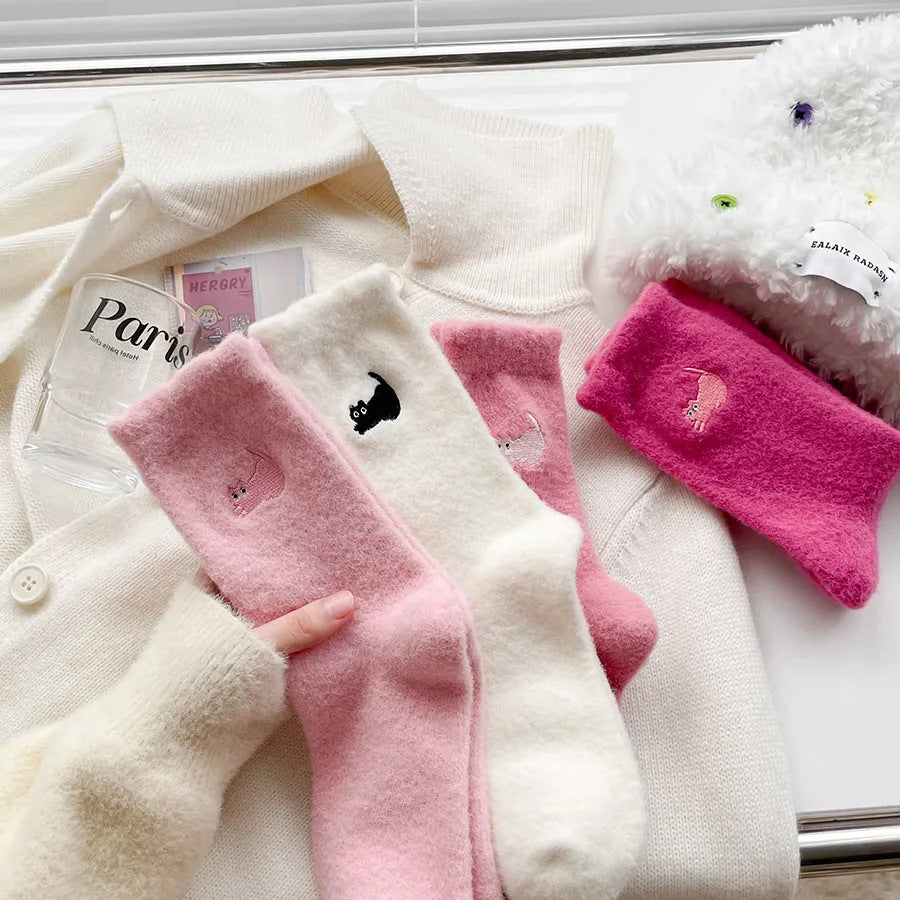 Women's Thick Thickened Plus Velvet Warm Mid-calf Length Socks