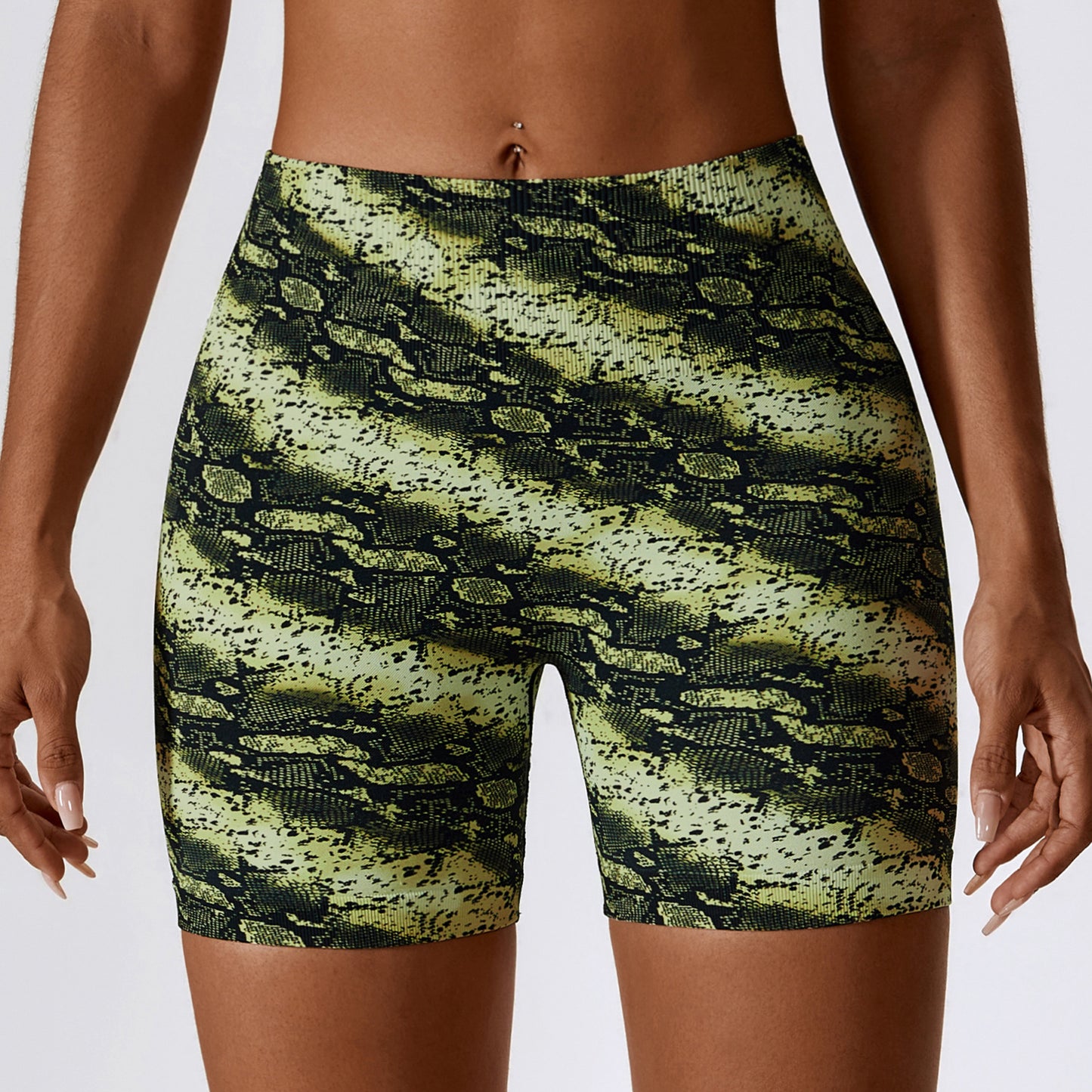 European And American Digital Printing Seamless Yoga Shorts