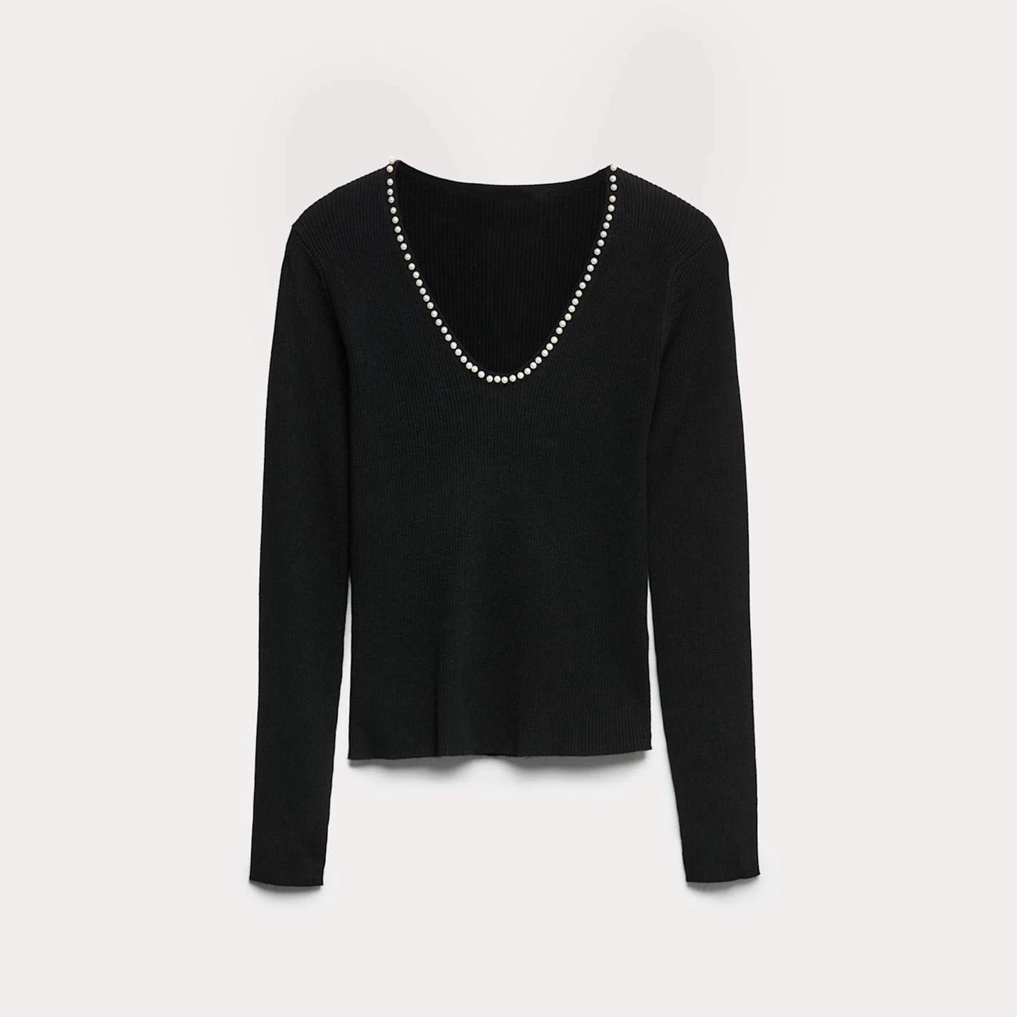 Female Casual Versatile Knitted Long-sleeve Base Shirt