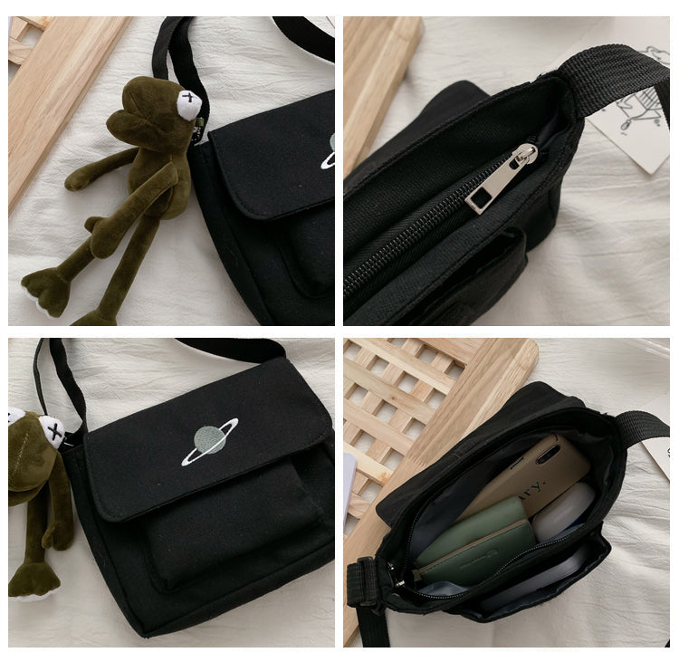 Men's And Women's Fashion Retro Embroidered Canvas Bag