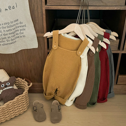 Infant Knitted Suspender Spring And Autumn Jumpsuit