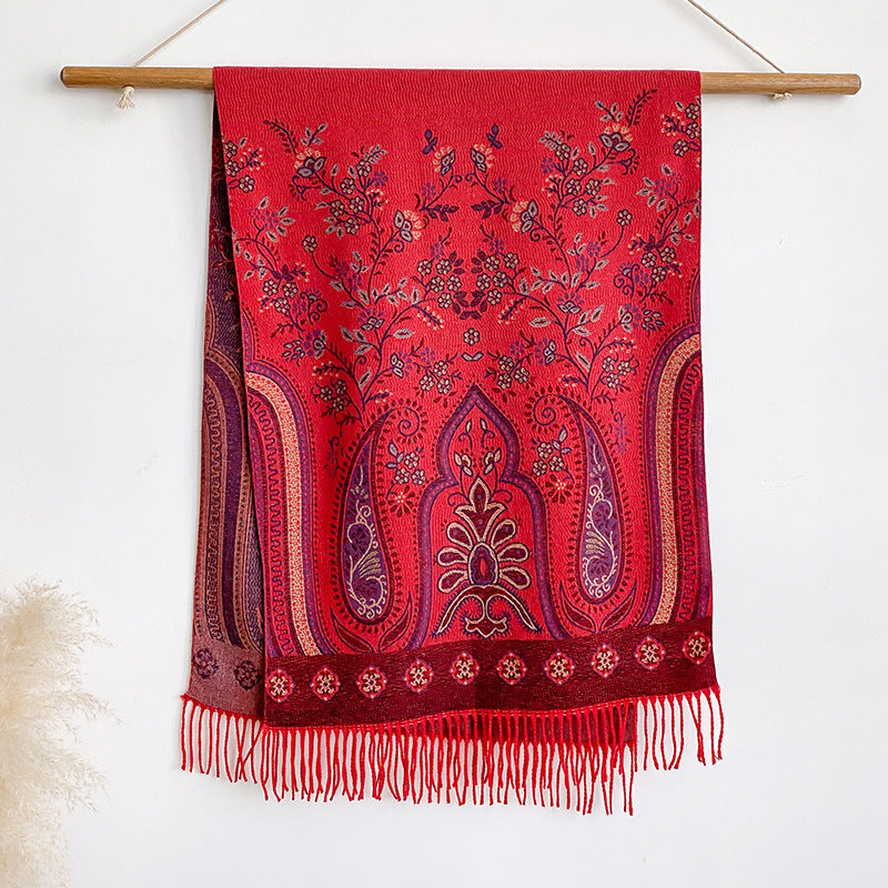 Ethnic-style Cashew Flower Shawl Scarf