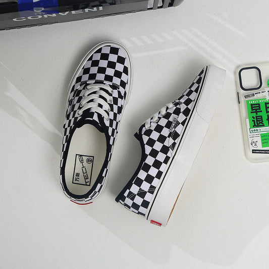 Classic Canvas Women's Checkerboard Couple Retro Student Low-top Casual Shoes