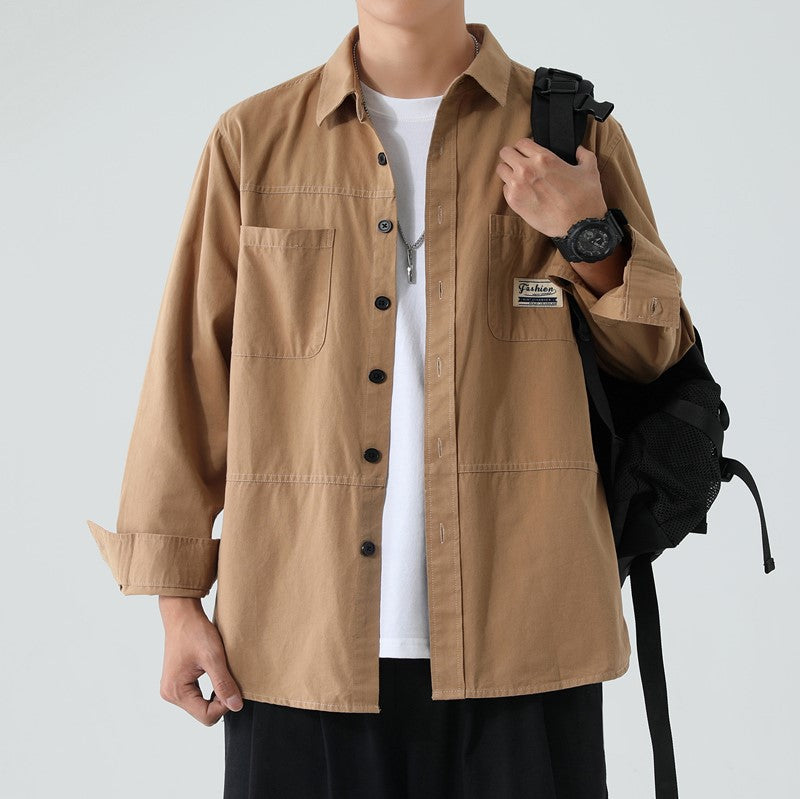 Cotton Men's Workwear Long-Sleeve Shirt