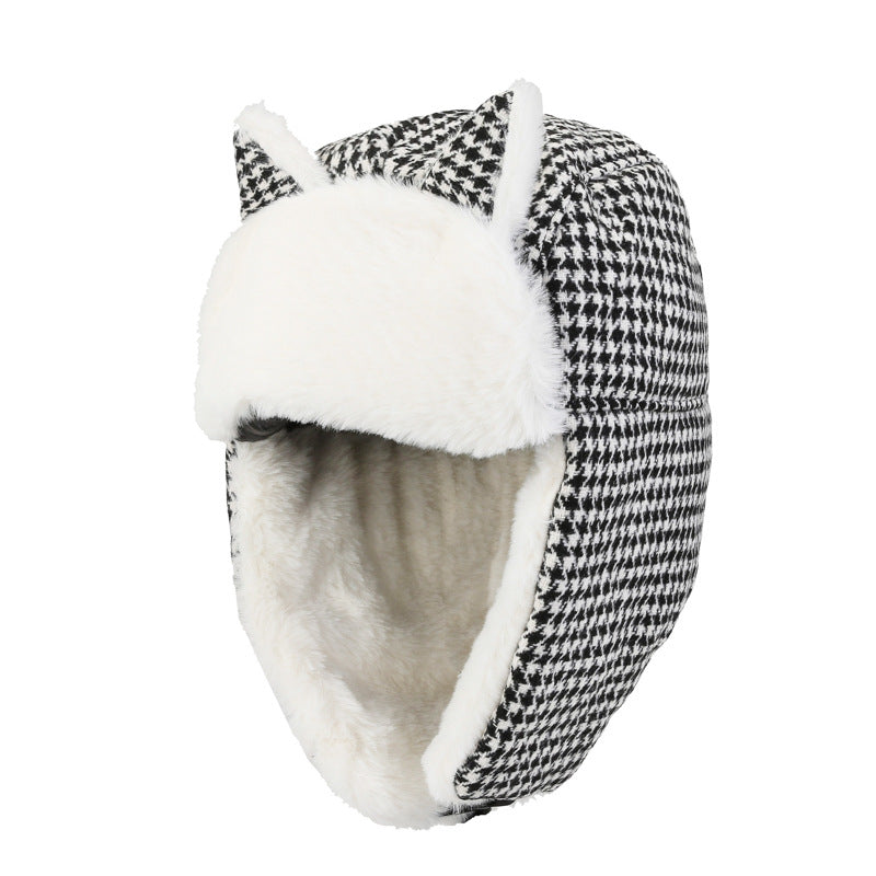 Cat Ears Ushanka Thickened Cold Protection Warm Cotton Hat