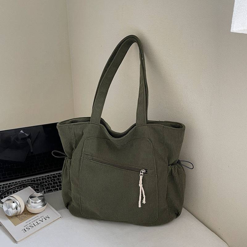 Womens Casual Corduroy Tote Bag Versatile And Easy To Style