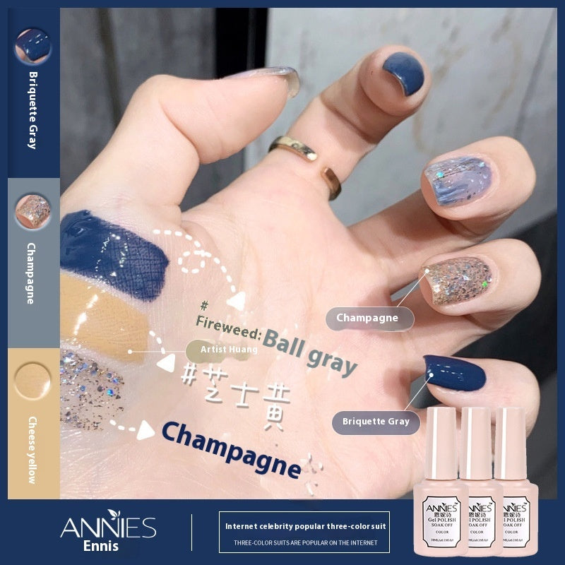Women's Three-color New Ice Jelly Nude Color Gel Nail Polish Suit