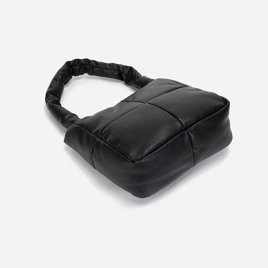 Small Cute Down Handbag Soft Leather Rhomboid
