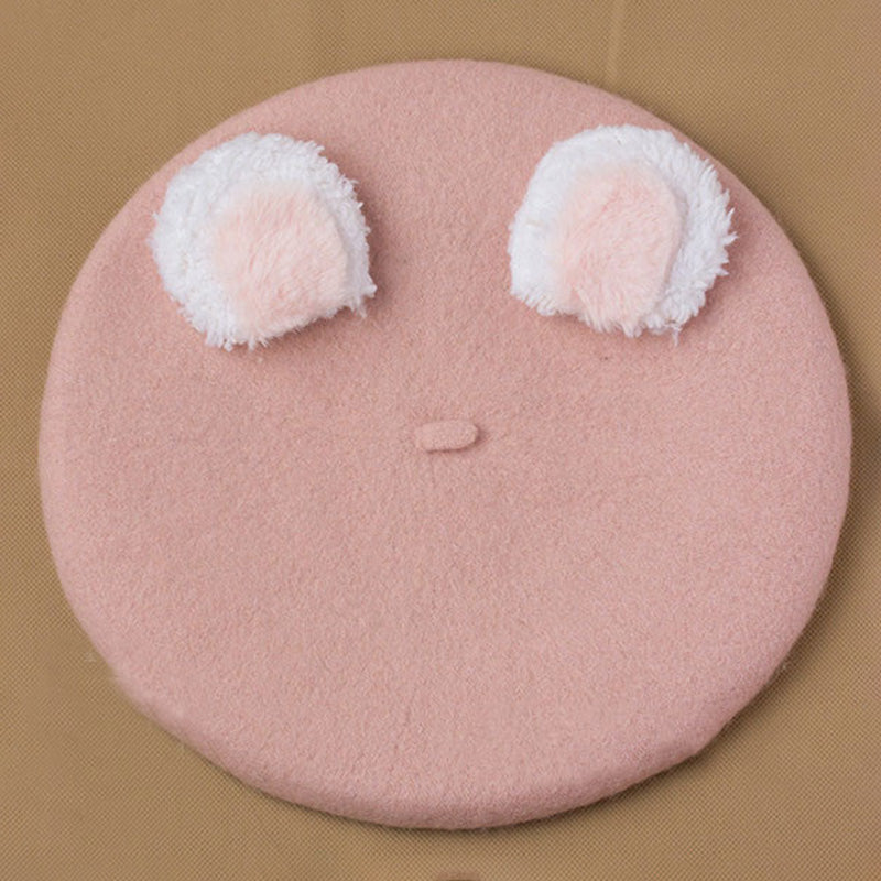 Lolita Bear Ear Beret Biscuits Female Japanese Handmade