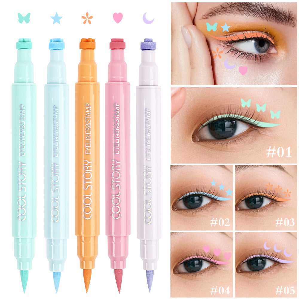Color Eyeliner 5 PCs Suit Double-headed Seal Eyeliner Long-lasting Quick-drying